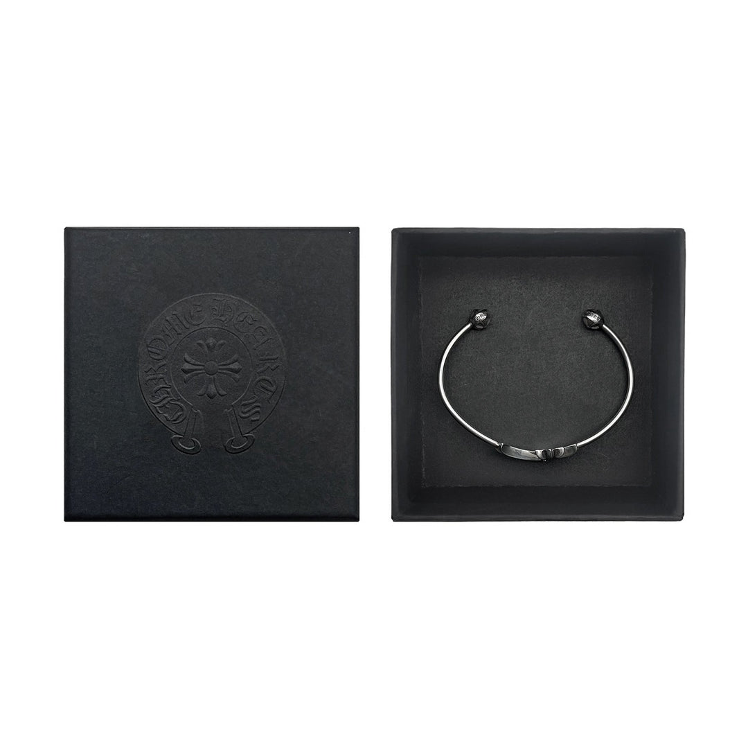 Chrome Hearts Silver Diamonds Tiny Cross Cuff Bracelet - SHENGLI ROAD MARKET