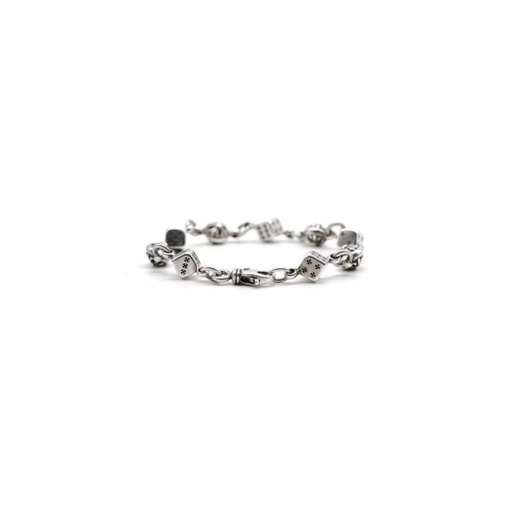 Chrome Hearts Silver Dice Cross Ball CH Lobster Clasp Bracelet - SHENGLI ROAD MARKET