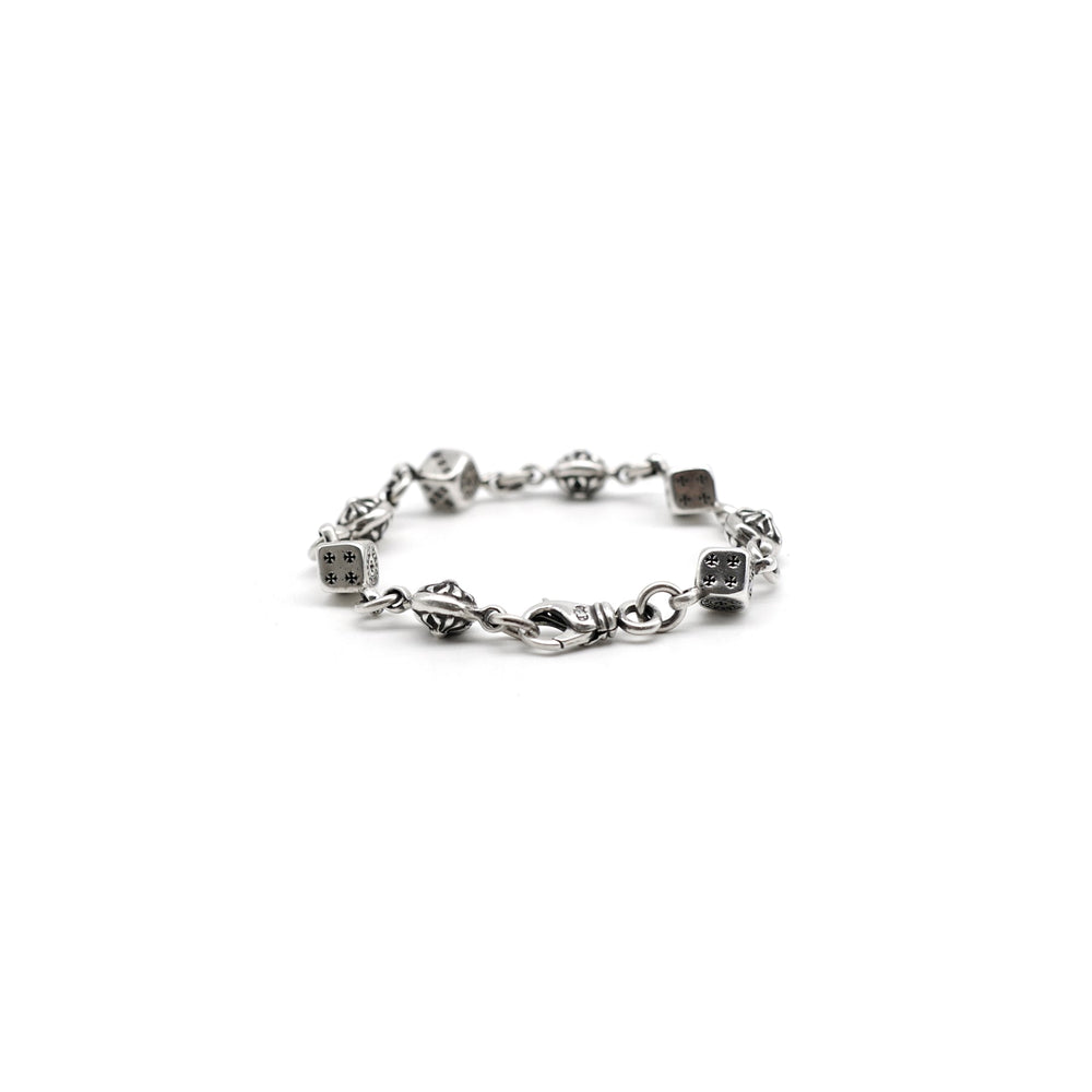 Chrome Hearts Silver Dice Cross Ball Lobster Clasp Bracelet - SHENGLI ROAD MARKET