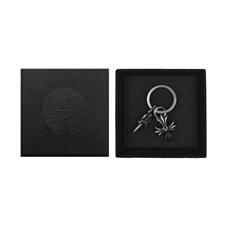 Chrome Hearts Silver Double CH Plus&Dagger Keyring - SHENGLI ROAD MARKET