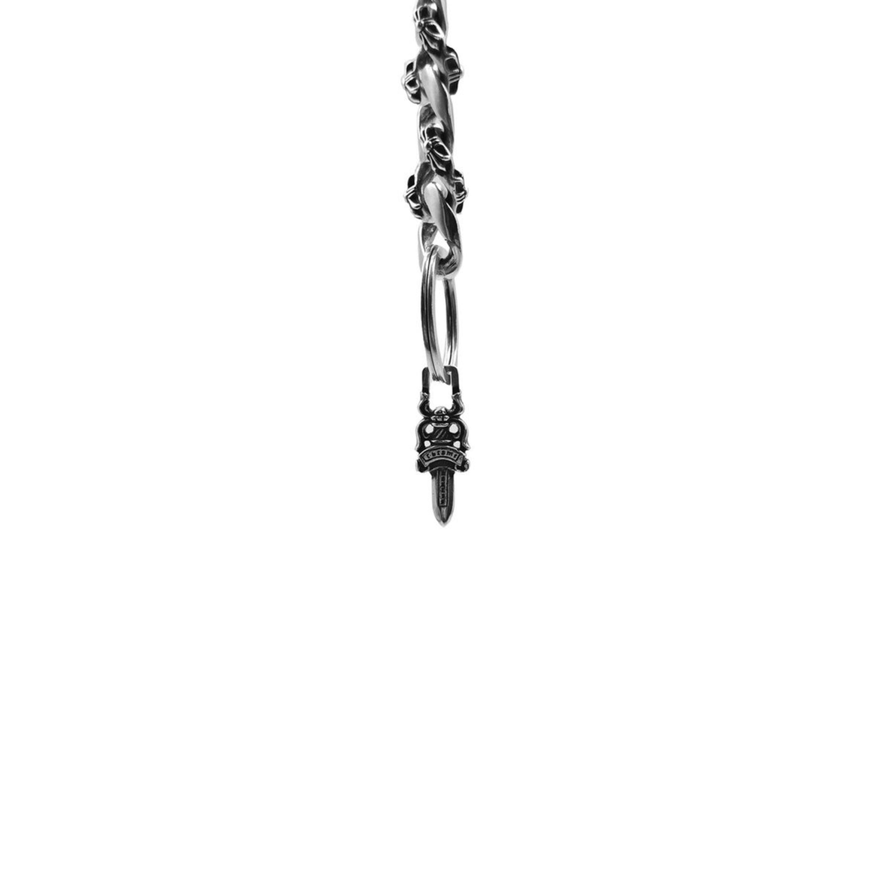 Chrome Hearts Silver Fancy Link Lobster Clip Dagger Keychain- SRM