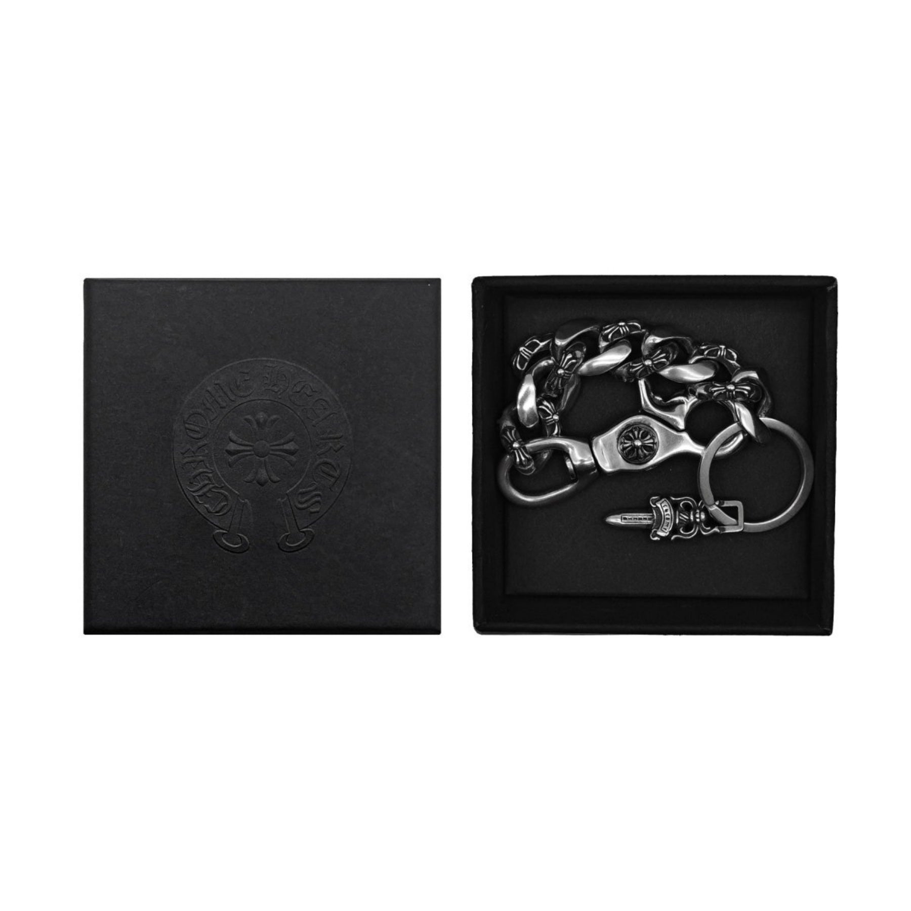 Chrome Hearts Silver Fancy Link Lobster Clip Dagger Keychain- SRM