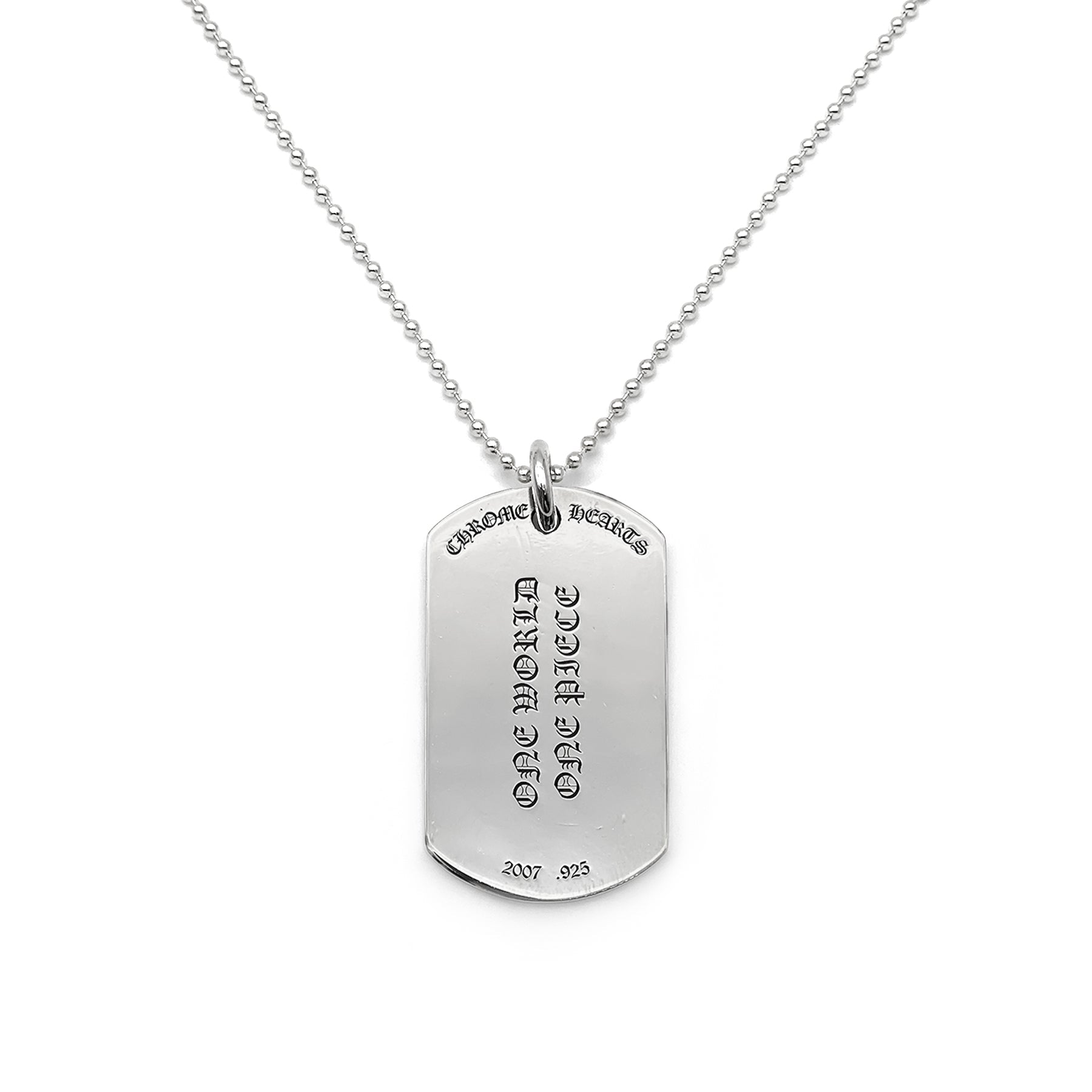 Chrome Hearts Silver Fleur Large Dog Tag Necklace - SRM – SHENGLI