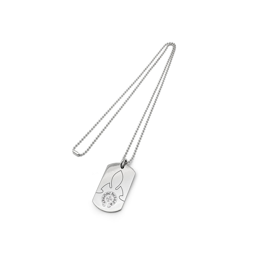 Chrome Hearts Silver Fleur Large Dog Tag Necklace - SRM – SHENGLI