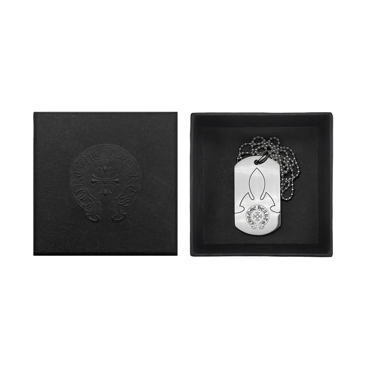 Chrome Hearts Silver Fleur Dog Tag Necklace - SHENGLI ROAD MARKET
