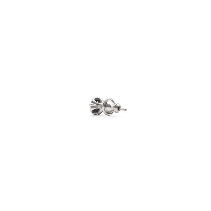 Chrome Hearts Silver Floral Cross Diamond Earring Stud - SHENGLI ROAD MARKET