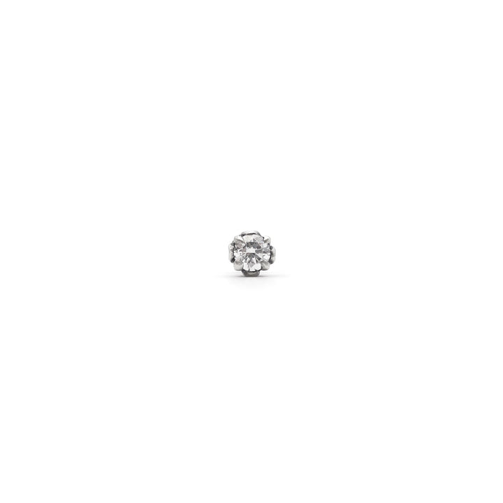 Chrome Hearts Silver Floral Cross Diamond Earring Stud - SHENGLI ROAD MARKET