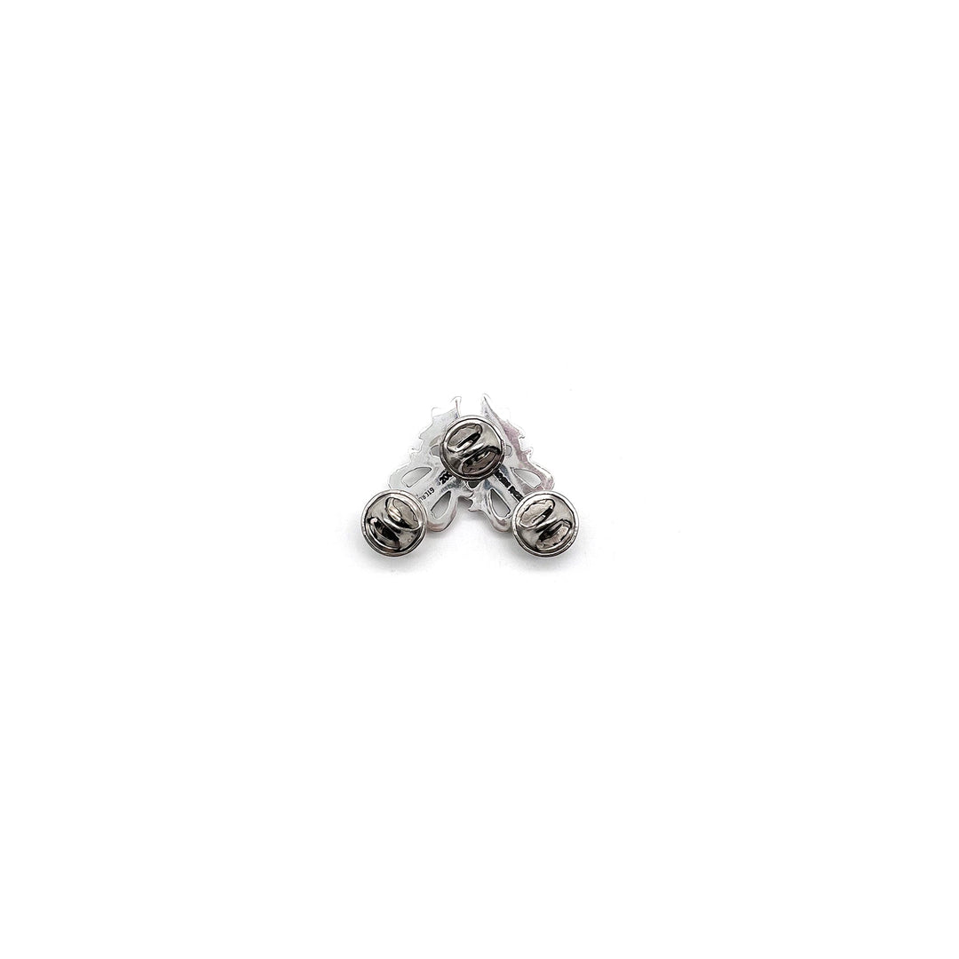 Chrome Hearts Silver Floral Cross Large Collar Pin - SHENGLI ROAD MARKET