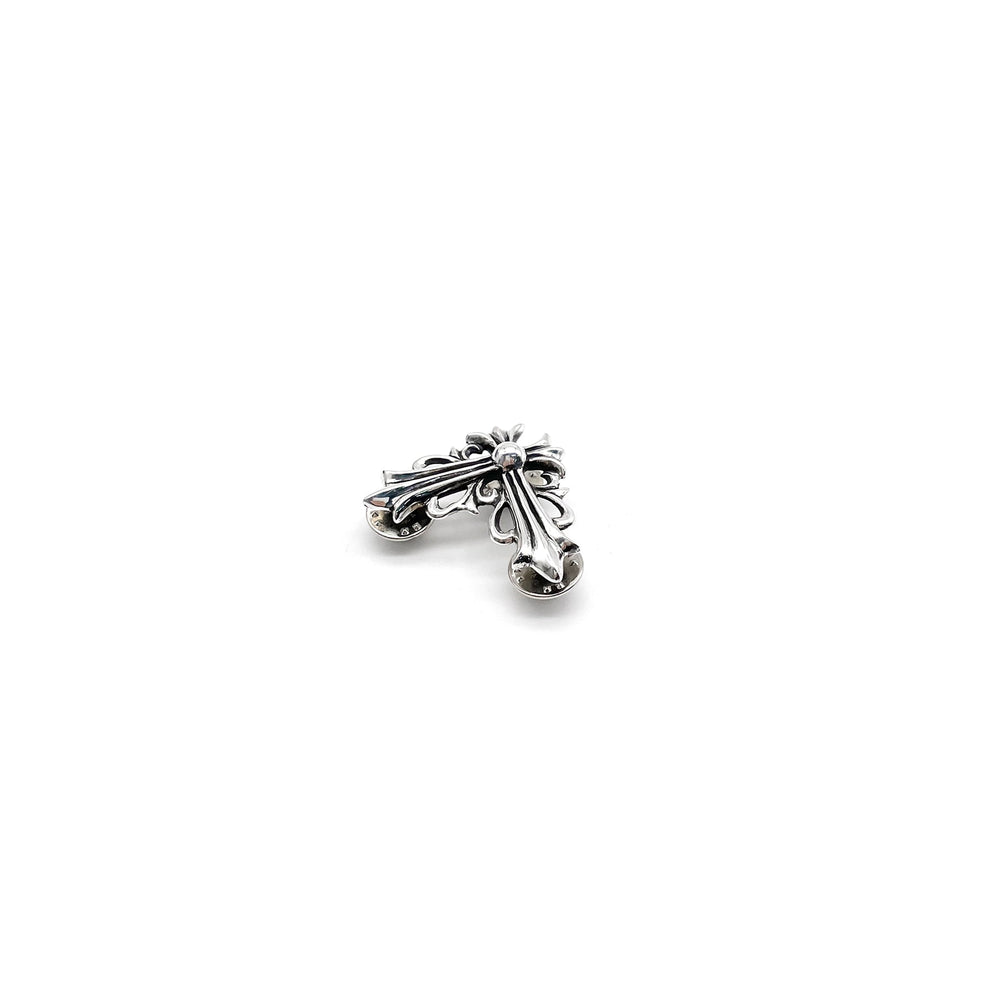 Chrome Hearts Silver Floral Cross Large Collar Pin - SHENGLI ROAD MARKET