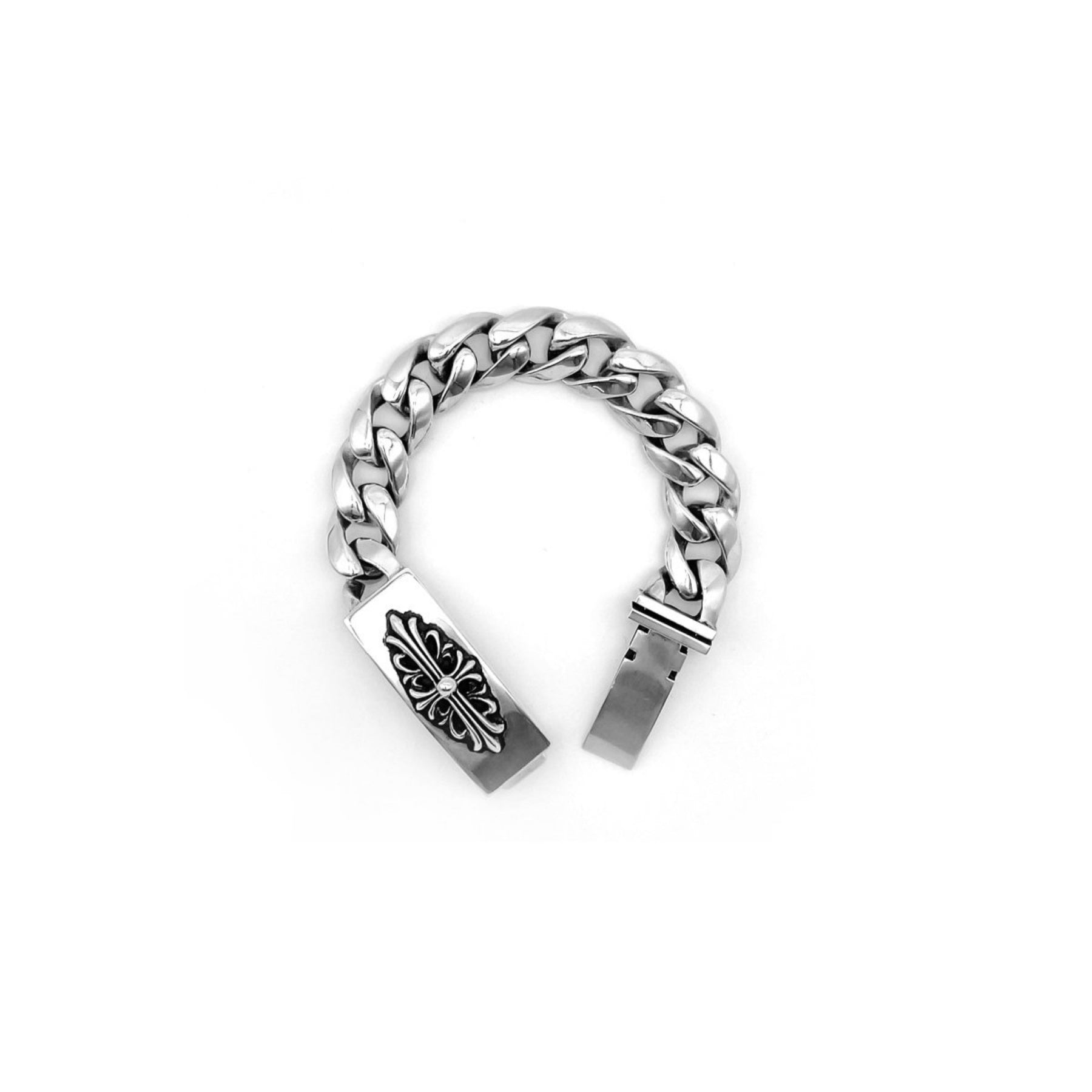アクセサリー Chrome Hearts ID Bracelet Chrome Hearts Silver Floral ID Bracelet - SRM – SHENGLI ROAD MARKET