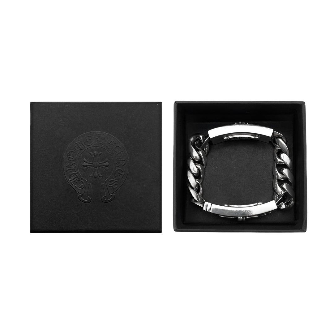 Chrome Hearts Silver Floral&Dagger Double ID Bracelet - SHENGLI ROAD MARKET