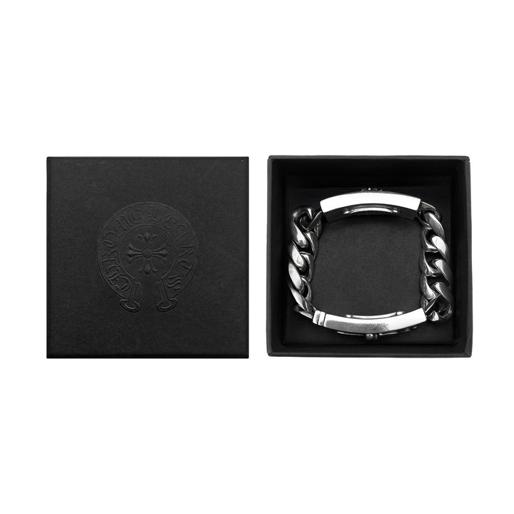 Chrome Hearts Silver Floral&Dagger Double ID Bracelet - SHENGLI ROAD MARKET