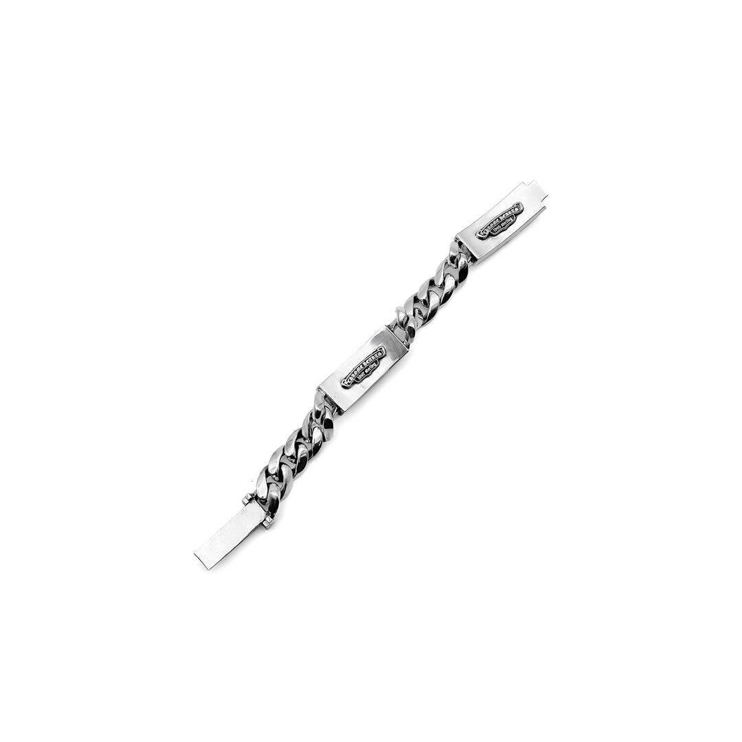 Chrome Hearts Silver Floral&Dagger Double ID Bracelet - SHENGLI ROAD MARKET