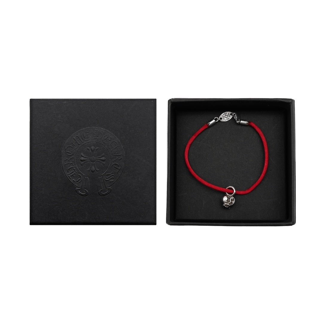 Chrome Hearts Silver Heart Vine Pendant Red String Bracelet - SHENGLI ROAD MARKET