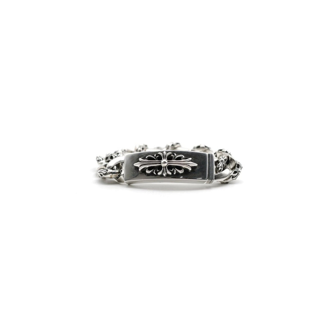 Chrome Hearts Silver ID Cross Fancy Link Cuban Bracelet - SHENGLI ROAD MARKET