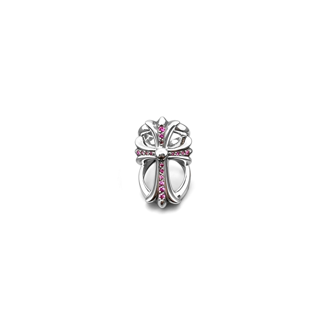 Chrome Hearts Silver Infinity Pink Saph Cross Ring - SHENGLI ROAD MARKET