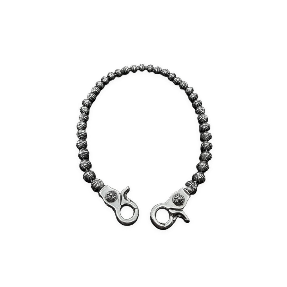 Chrome Hearts Silver Large Crossball Beaded 2 Clip Wallet Chain - SHENGLI ROAD MARKET