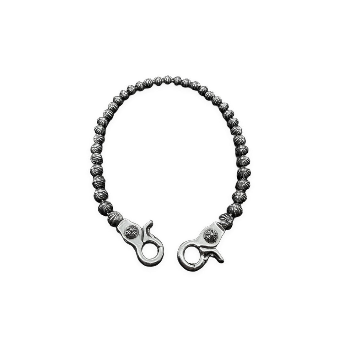 Chrome Hearts Silver Large Crossball Beaded 2 Clip Wallet Chain - SHENGLI ROAD MARKET
