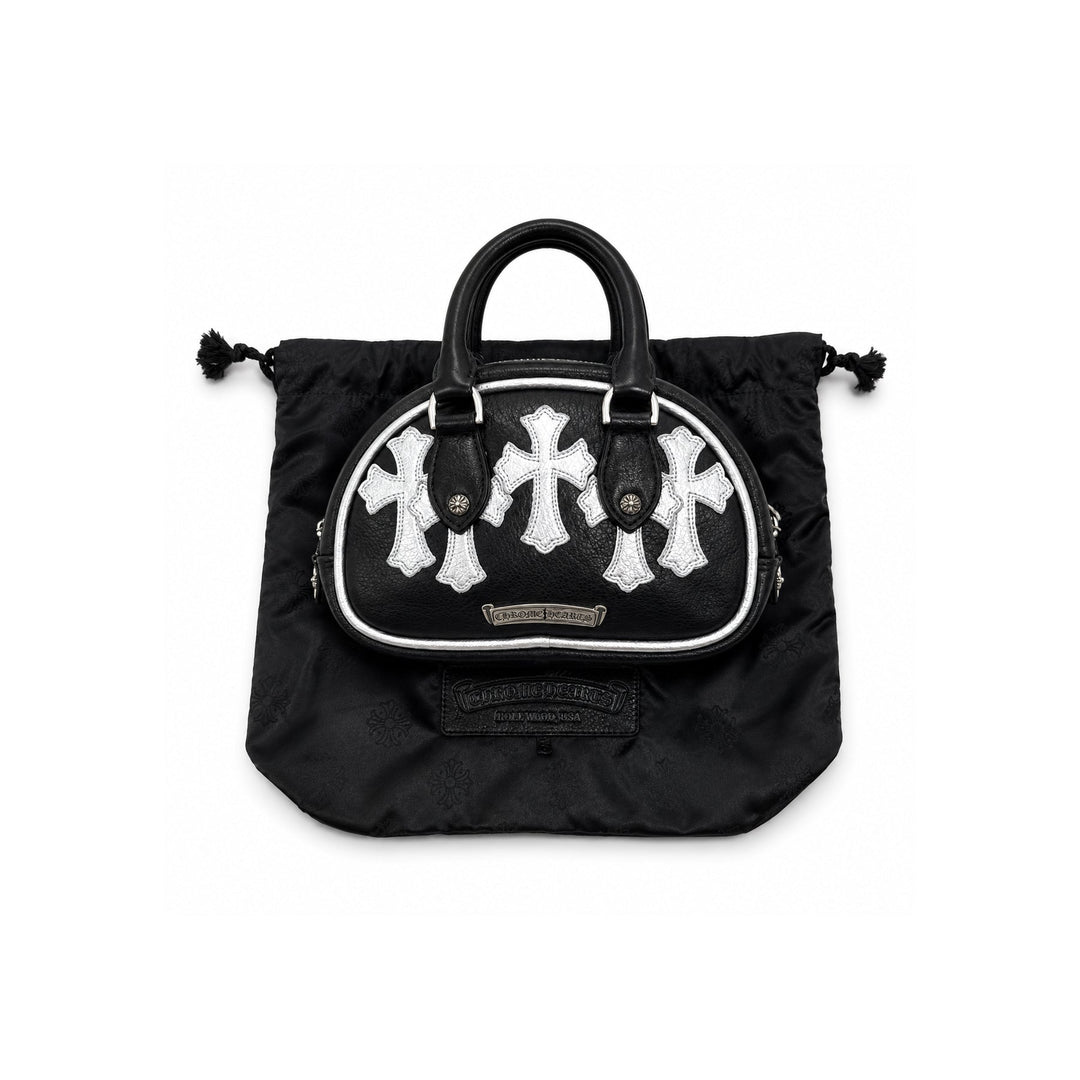 Chrome Hearts Silver Leather Cross Patch Mini Gym Bag - SHENGLI ROAD MARKET