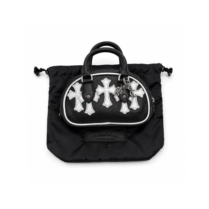 Chrome Hearts Silver Leather Cross Patch Mini Gym Bag - SHENGLI ROAD MARKET