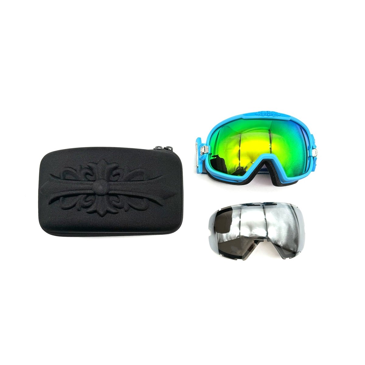 Chrome Hearts SILVER MORNING Blue Ski Cross Goggles - SHENGLI ROAD MARKET