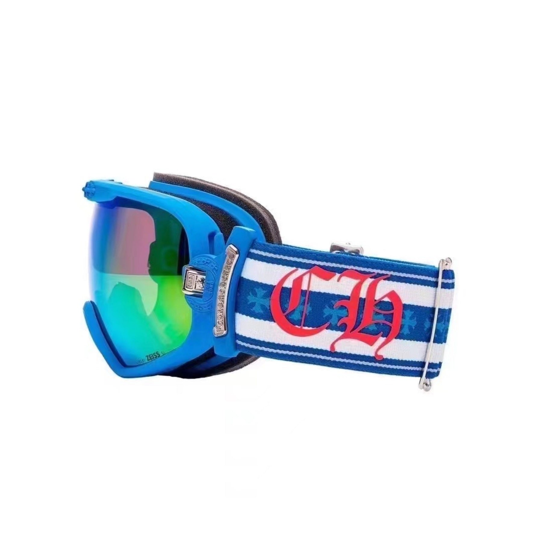 Chrome Hearts SILVER MORNING Blue Ski Goggles