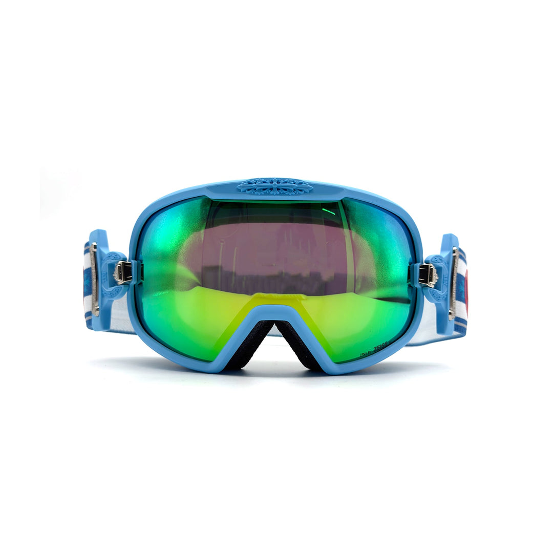 Chrome Hearts SILVER MORNING Blue Ski Goggles - SHENGLI ROAD MARKET