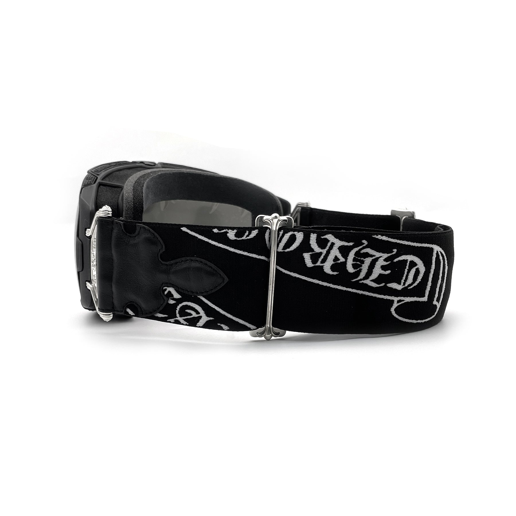 Chrome Hearts SILVER MORNING II Flame Patch Black Ski Goggles