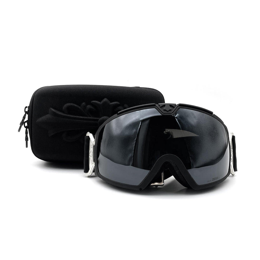 Chrome Hearts SILVER MORNING II Flame Patch Black Ski Goggles