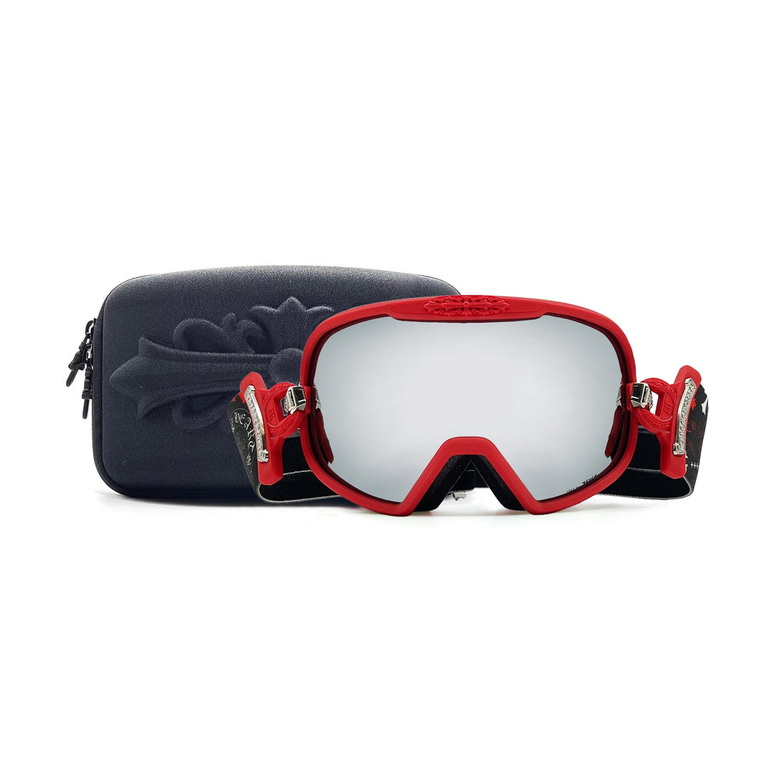 Chrome Hearts SILVER MORNING Red Ski Goggles