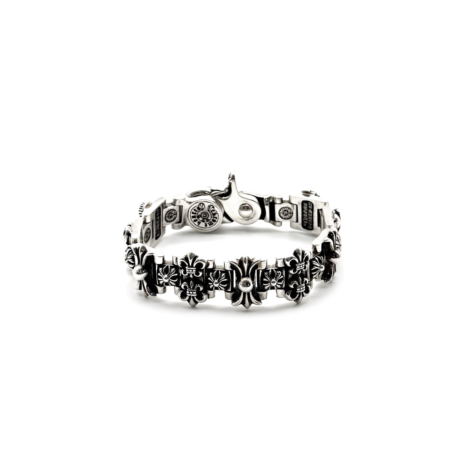 Chrome Hearts Silver Multi Element H-Link Lobster Clasp Bracelet