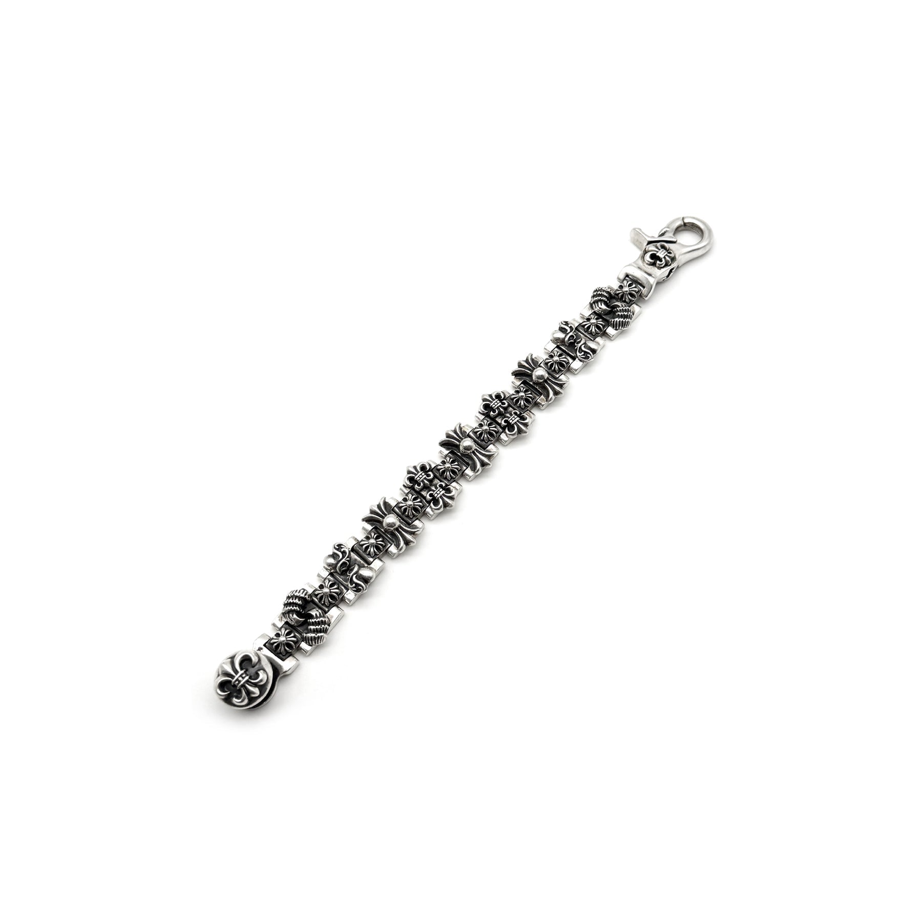 Chrome Hearts Silver Multi Element H-Link Lobster Clasp Bracelet