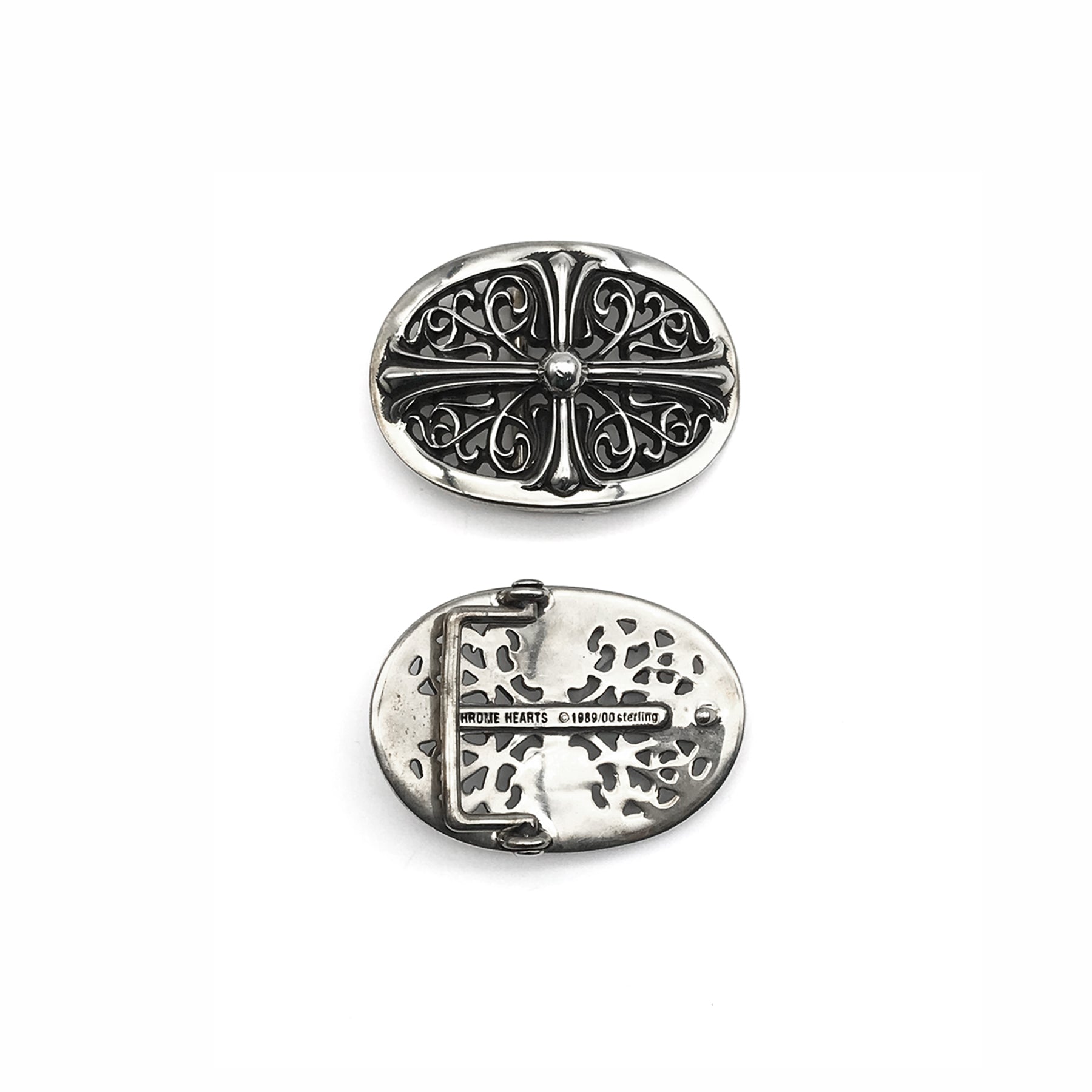 CHROME HEARTS 金属ベルト Chrome Hearts 925 Silver Vine Cross Belt Buckle - SRM – SHENGLI