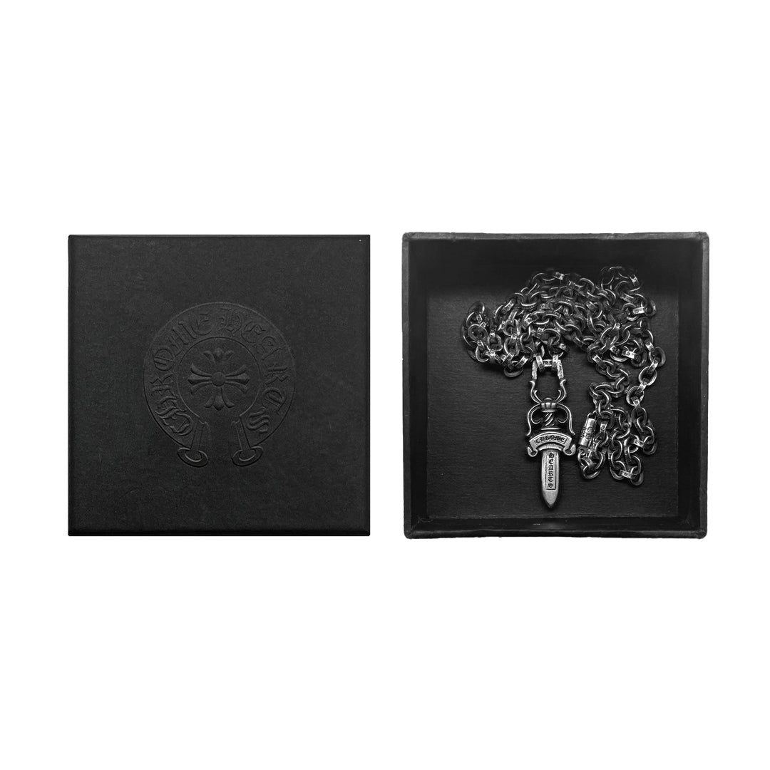 Chrome Hearts Silver Paperchain Necklace With Dagger Pendant - SHENGLI ROAD MARKET