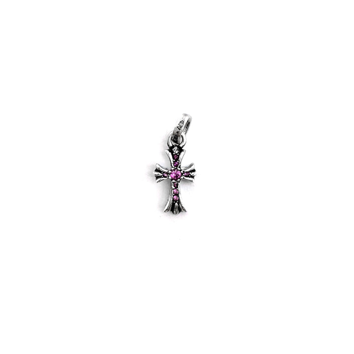 Chrome Hearts Silver Pink Saph Babyfat Cross Charm Pendant - SHENGLI ROAD MARKET