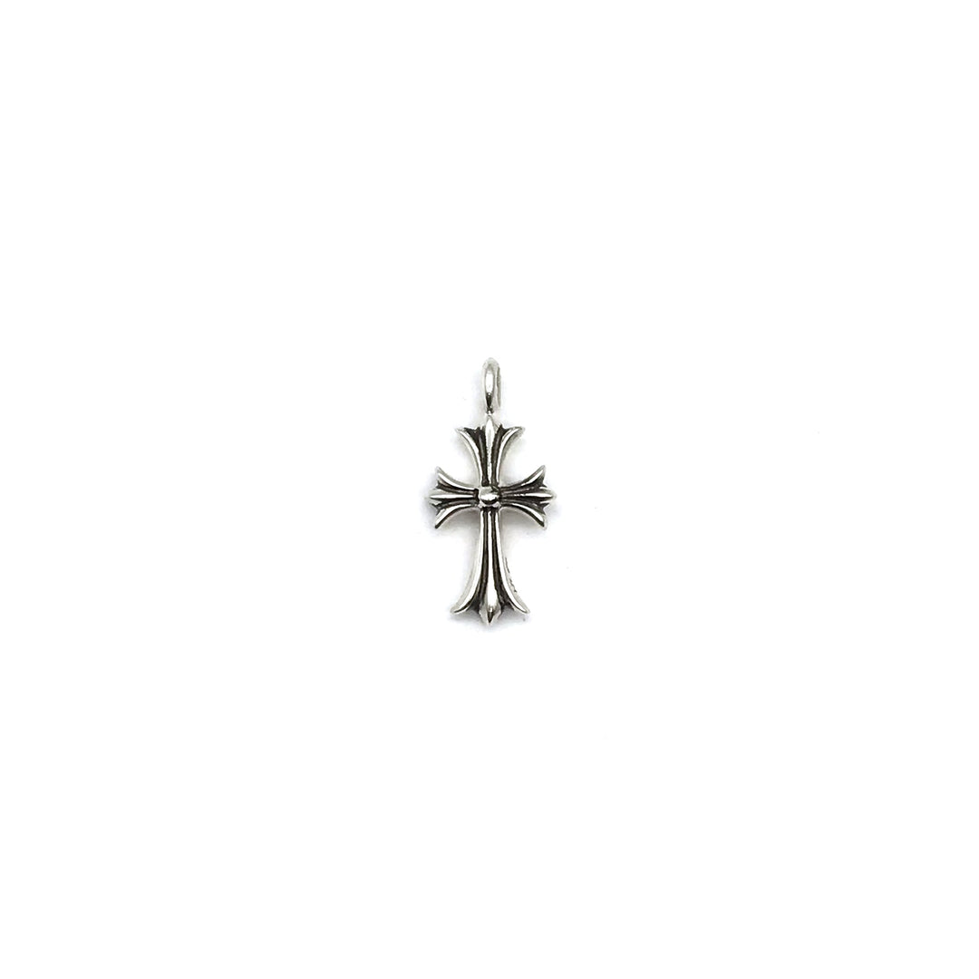 Chrome Hearts Silver Pink Saph Cross Charm Pendant - SHENGLI ROAD MARKET