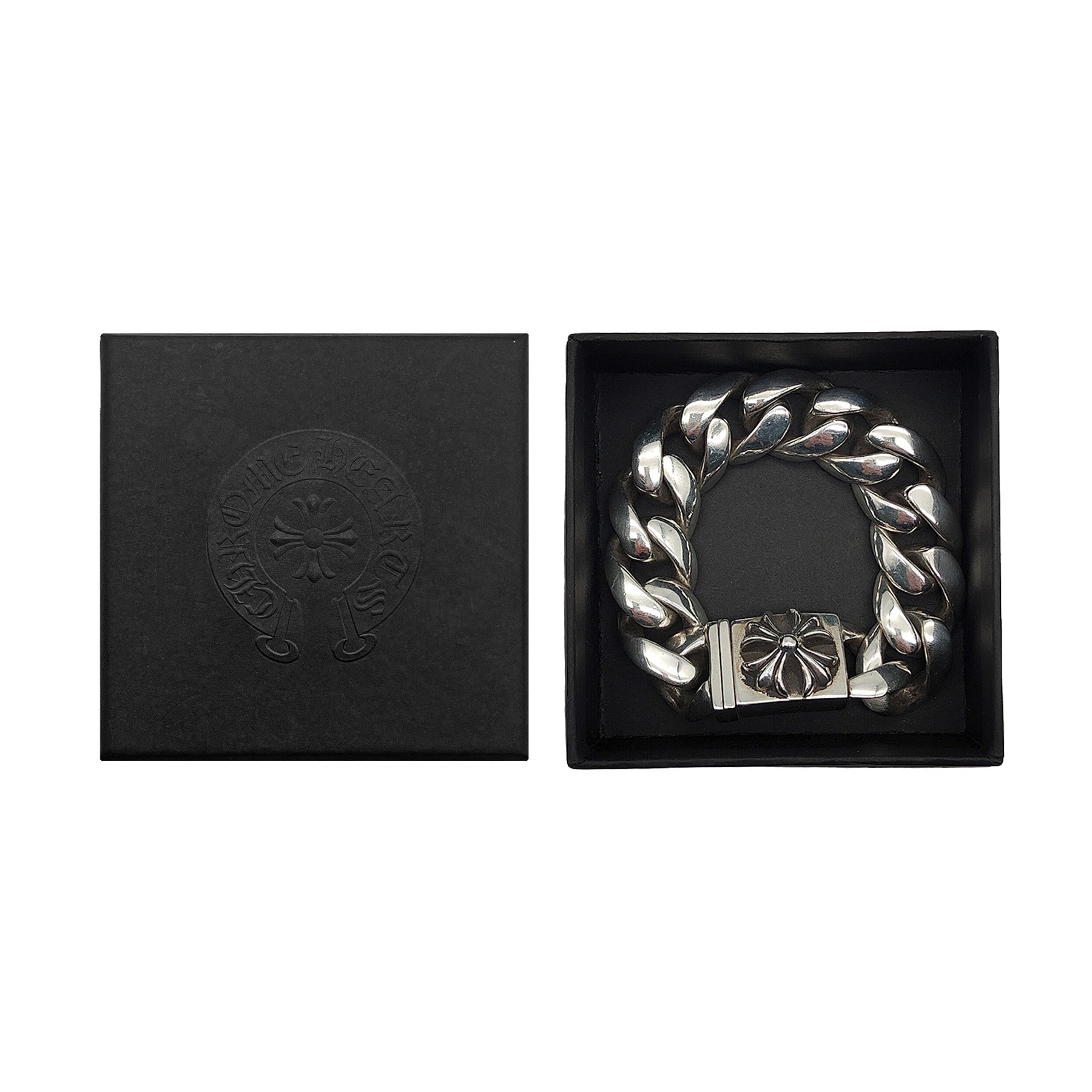 Chrome Hearts 925 Silver Maltese Cross Curb Chain Bracelet - SRM