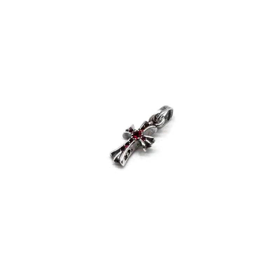 Chrome Hearts Silver Ruby Babyfat Cross Charm Pendant - SHENGLI ROAD MARKET