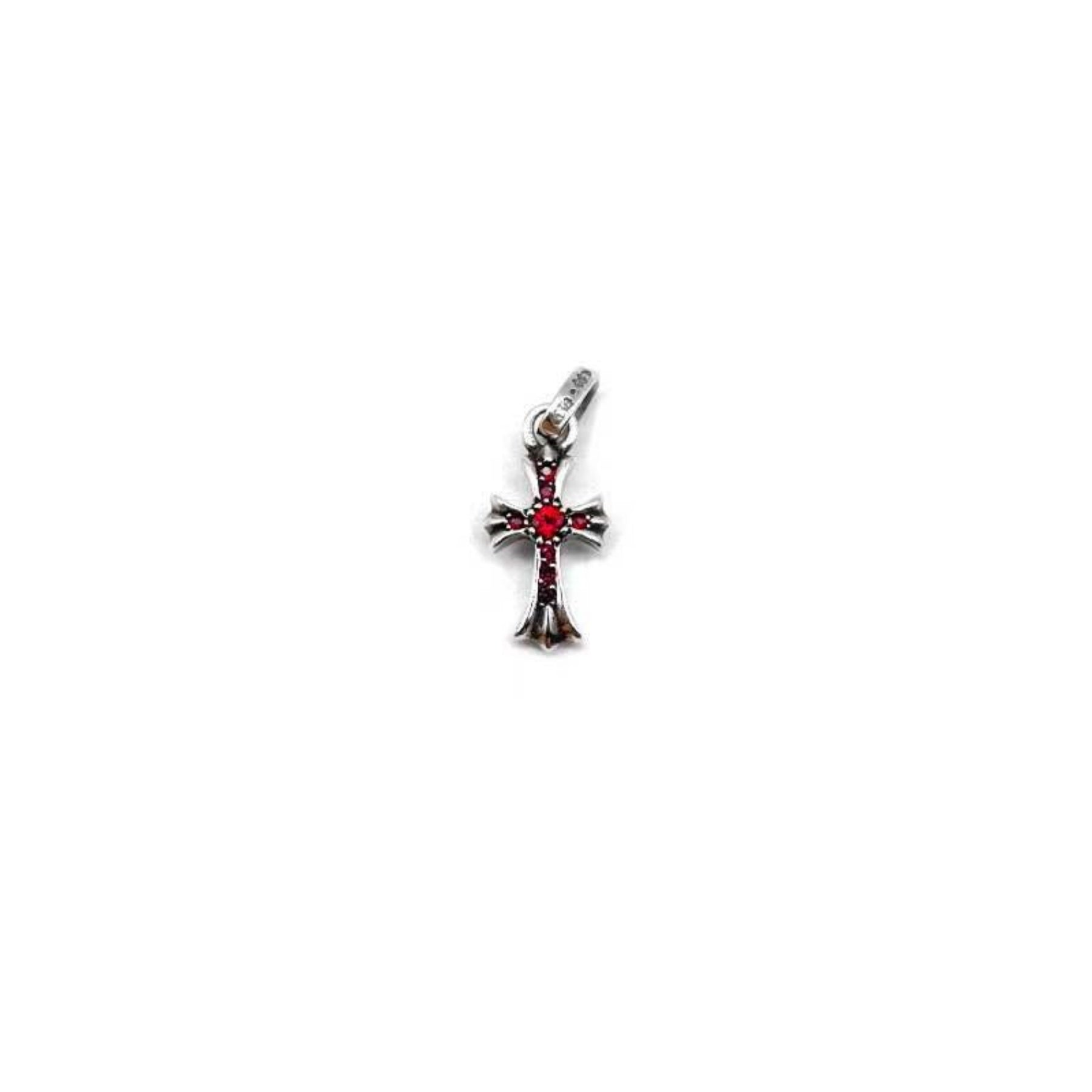 Chrome Hearts 925 Silver Ruby Babyfat Cross Pendant - SRM