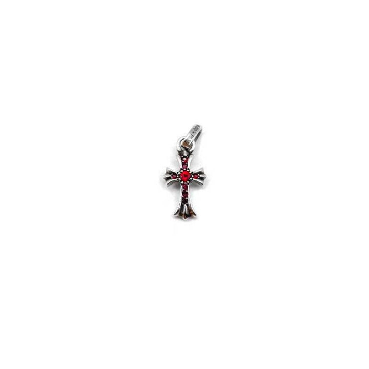Chrome Hearts Silver Ruby Babyfat Cross Charm Pendant - SHENGLI ROAD MARKET