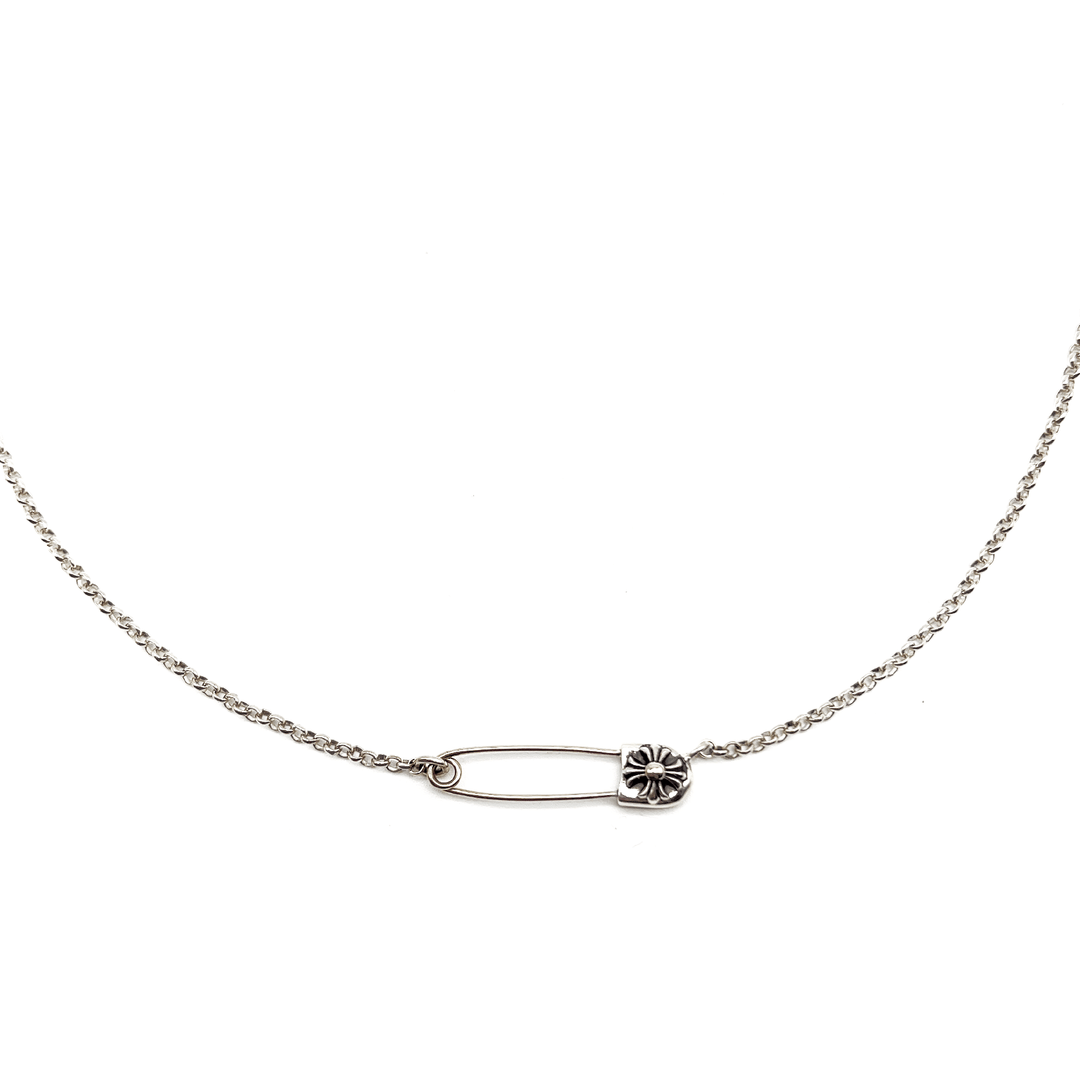 Chrome Hearts Silver Safty Pin Roll Chain Necklace - SRM – SHENGLI Chrome Hearts Silver Safty Pin Roll Chain Necklace - SRM – SHENGLI