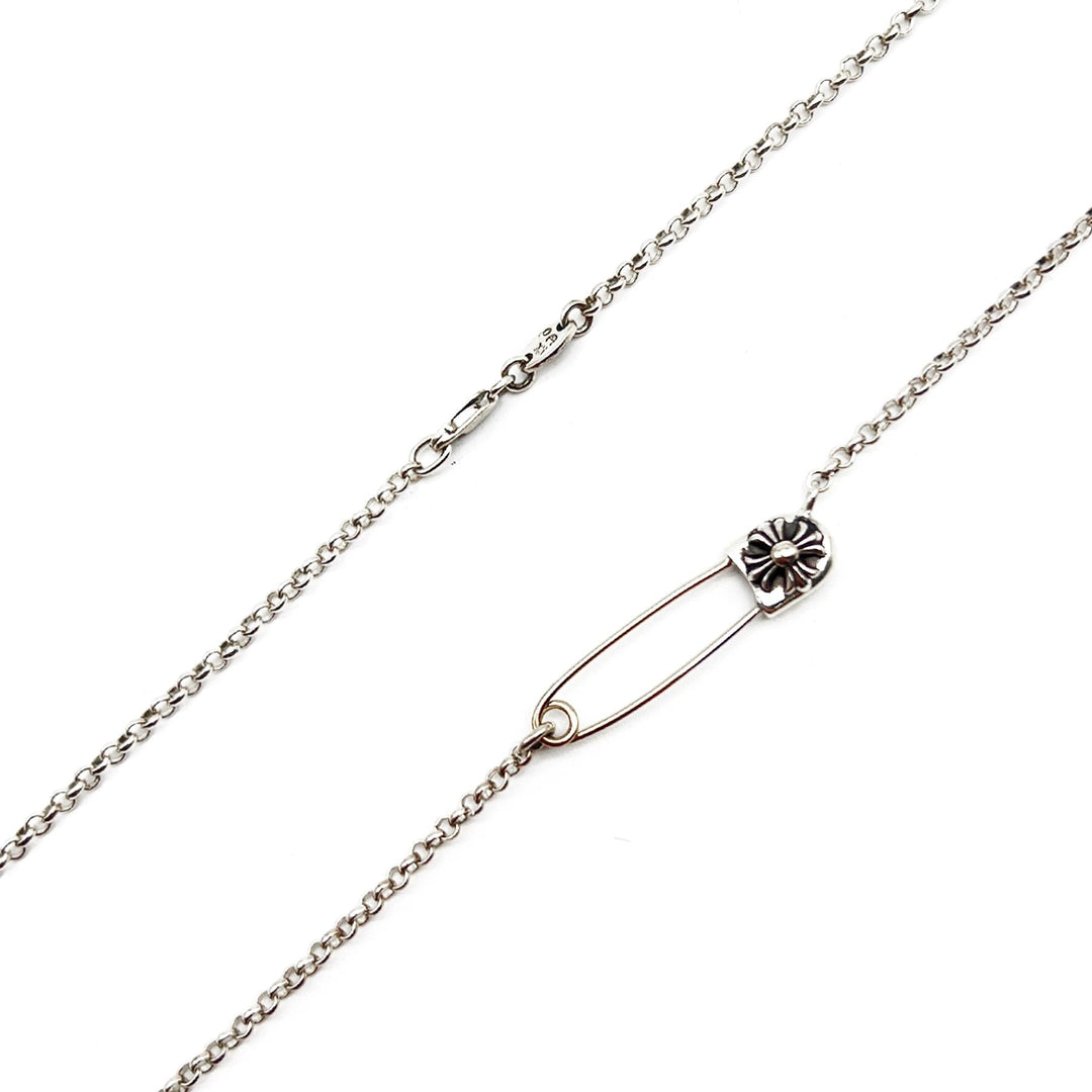 Chrome Hearts Silver Safety Pin Roll Chain Necklace - SHENGLI ROAD MARKET