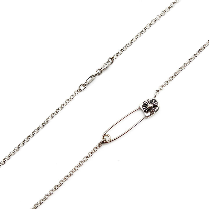 Chrome Hearts Silver Safety Pin Roll Chain Necklace - SHENGLI ROAD MARKET