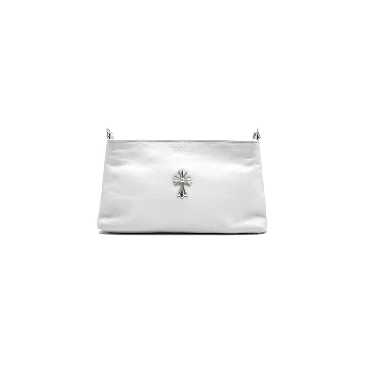 Chrome Hearts Silver Safty Pin Chain Cross White Shoulder Bag - SHENGLI ROAD MARKET