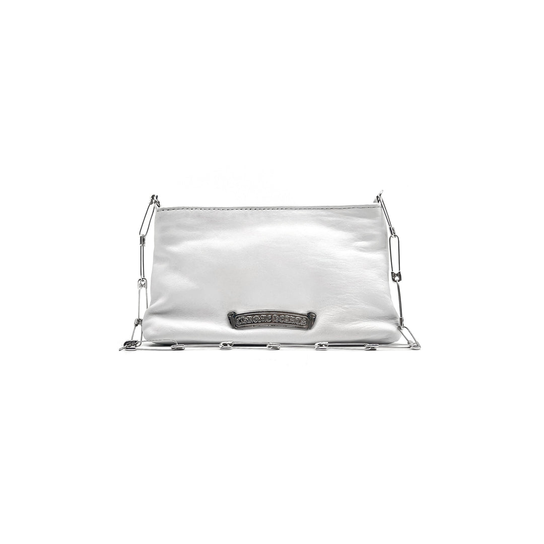 Chrome Hearts Silver Safty Pin Chain Cross White Shoulder Bag - SHENGLI ROAD MARKET