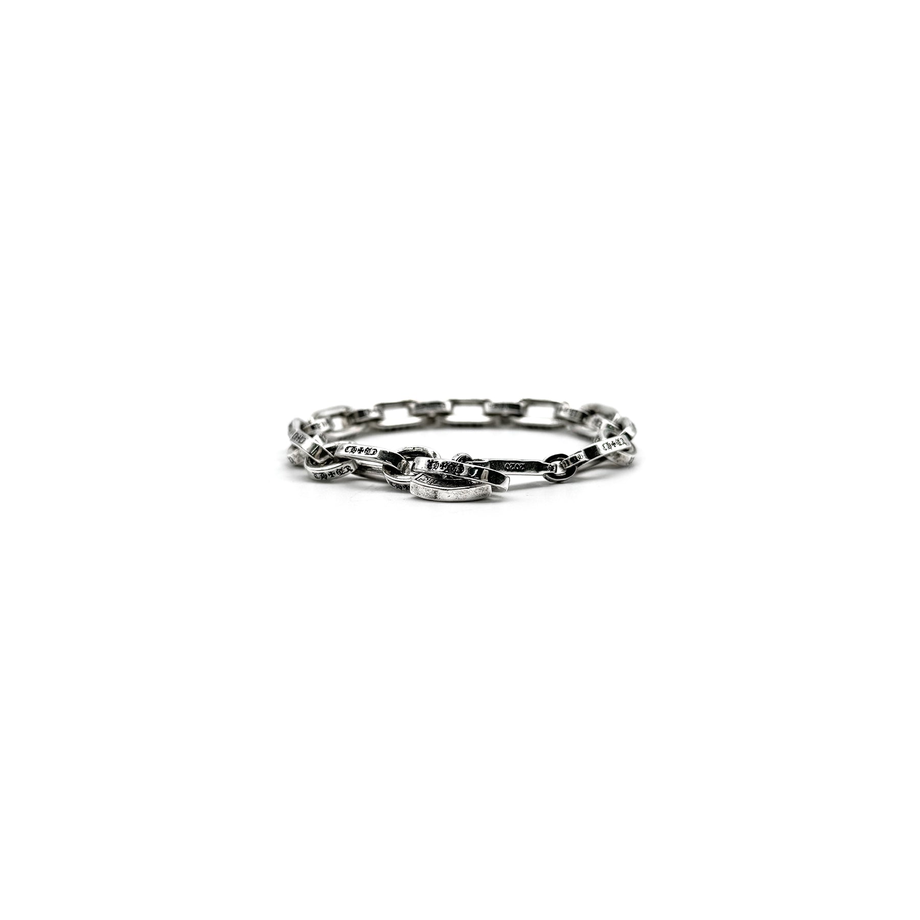 Chrome Hearts Silver Scroll Label Paperchain Bracelet - SRM