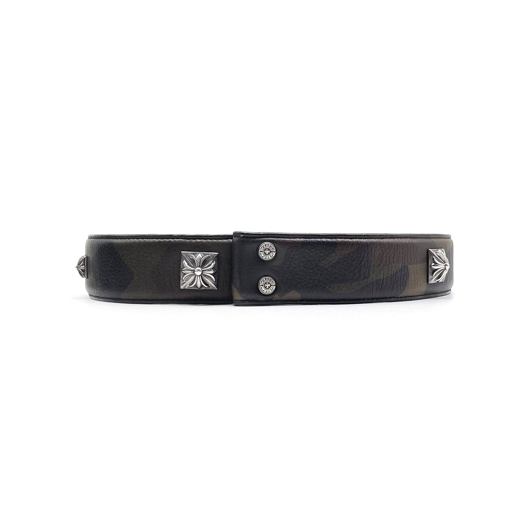 Chrome Hearts Silver Square Cross Rivet Camo Belt - SHENGLI ROAD MARKET