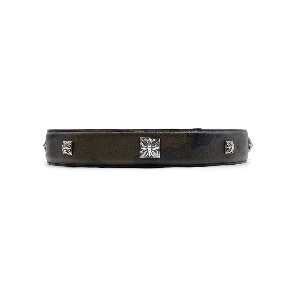 Chrome Hearts Silver Square Cross Rivet Camo Belt - SHENGLI ROAD MARKET