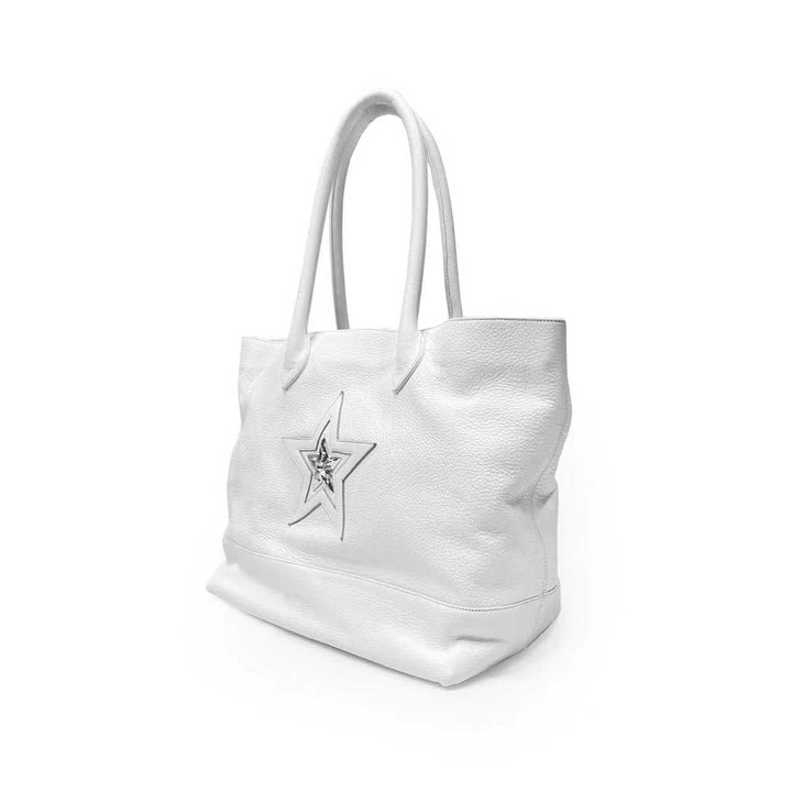 Chrome Hearts Silver Star Patch White Tote Bag - SHENGLI ROAD MARKET