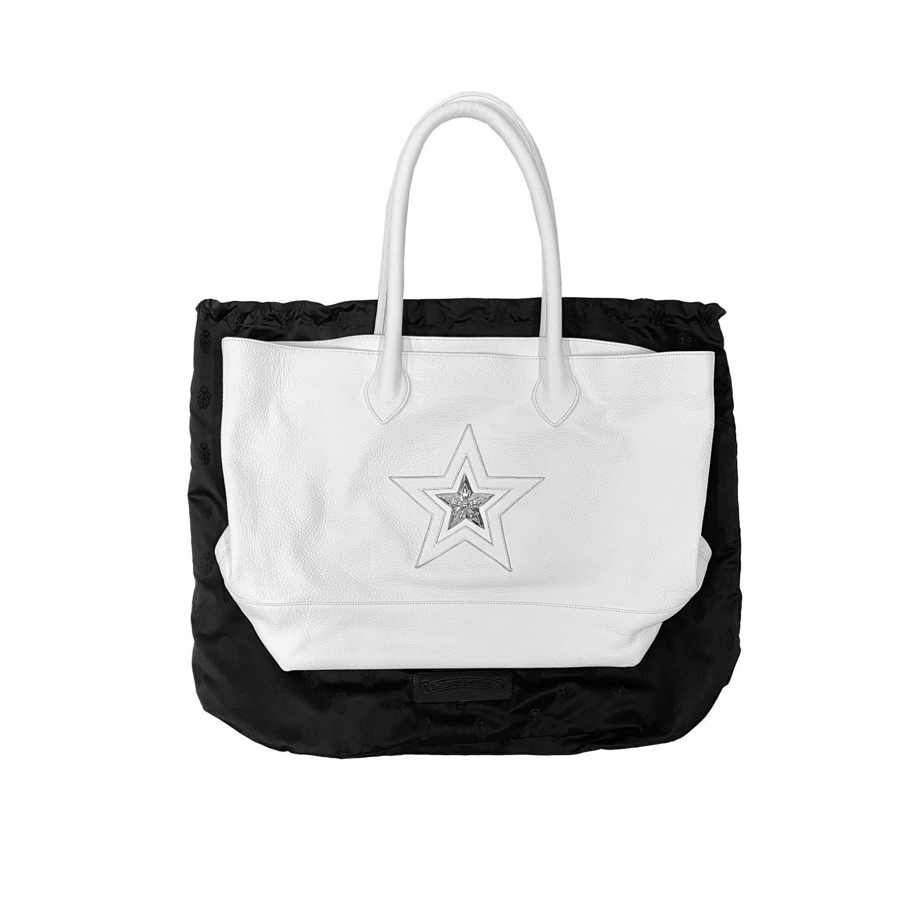 TRE☆STAR - TOTE BAG Ｌ　WHITE Chrome Hearts Silver Star Patch White Tote Bag - SRM – SHENGLI